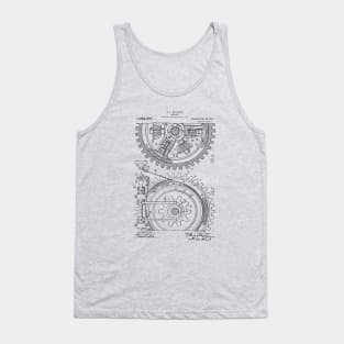 Steampunk Art Gearing Patent Blueprint Tank Top